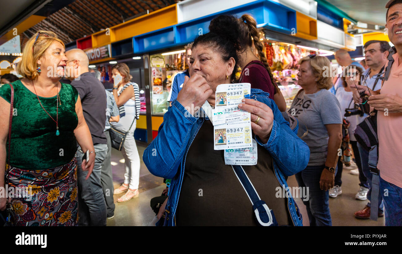 Zentrale Atarazanas Markt Malaga, Spanien Stockfoto