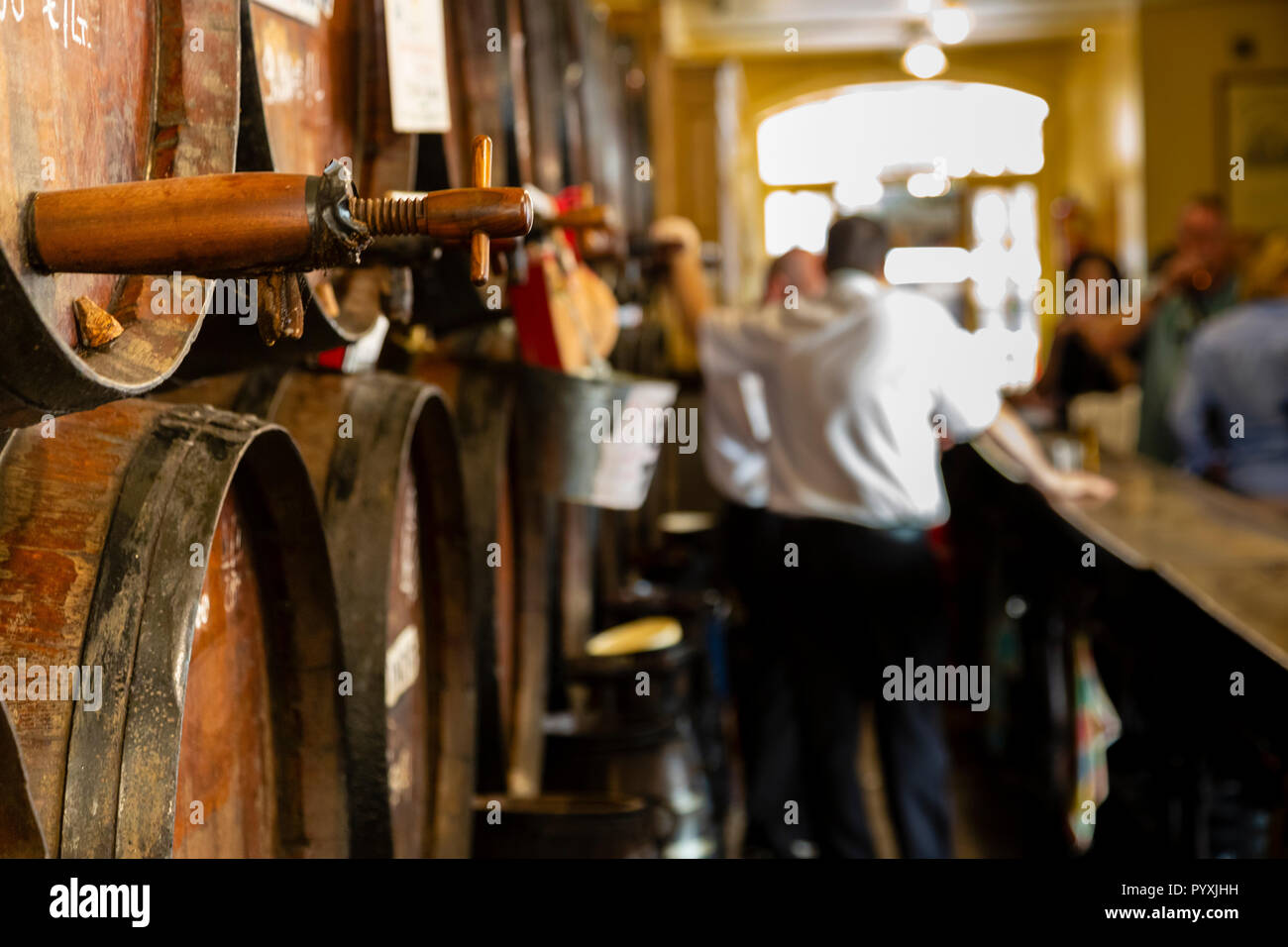 Antigua Casa Del Guardia Wein Bar, Malaga, Spanien Stockfoto