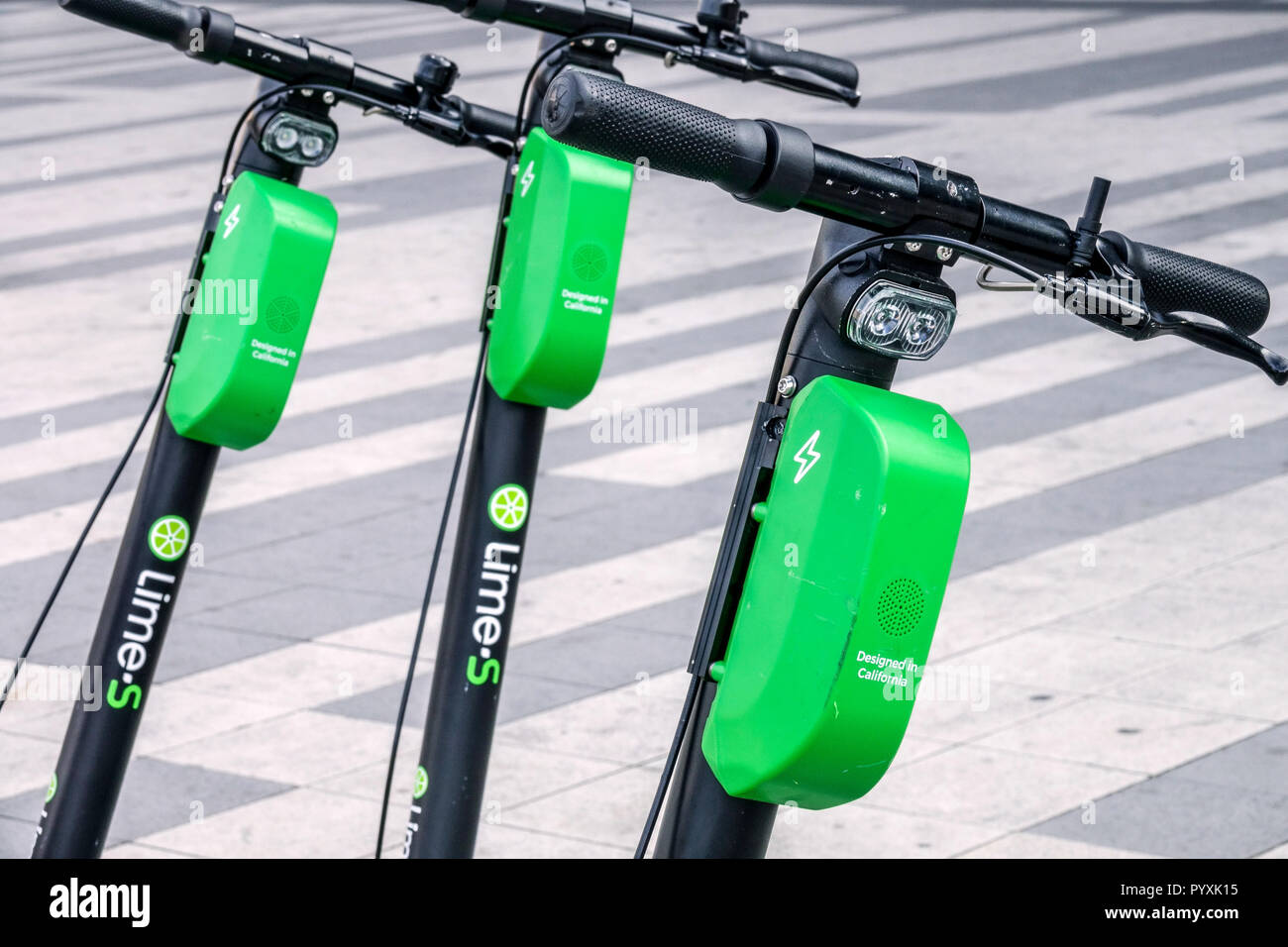 Wien, Österreich, Kalk - Electric Scooter Vermietung Stockfoto