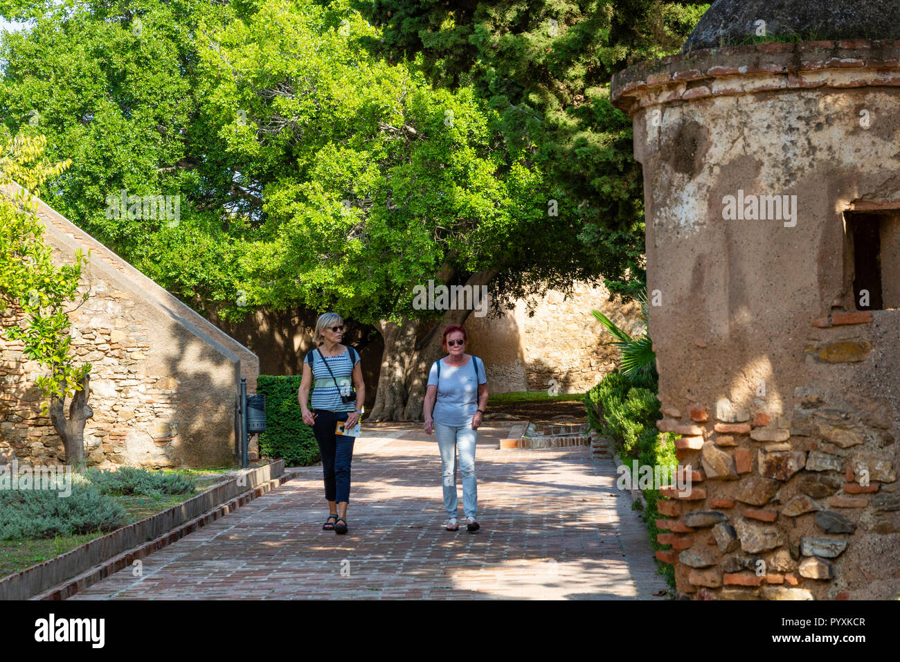 Die befestigungsanlage Castillo de Gibralfaro in Malaga, Spanien Stockfoto
