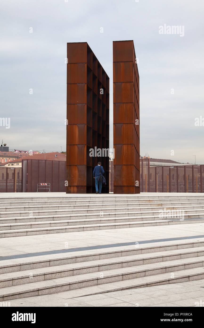 Shoah Memorial am Piazza memoriale Della Shoah in Bologna, Italien Stockfoto