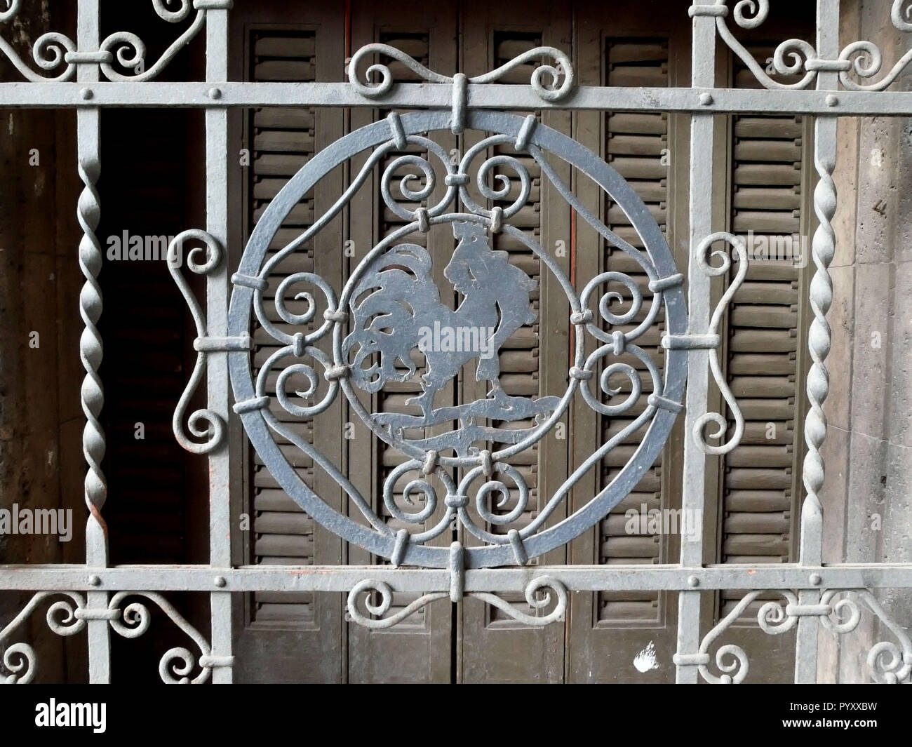 Detail der schmiedeeisernen Geländer Coppede Viertel in Rom, Italien Stockfoto