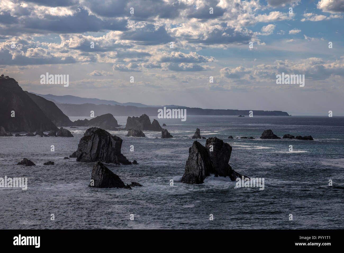 Playa del Silencio, Castaneras, Asturien, Spanien, Europa Stockfoto