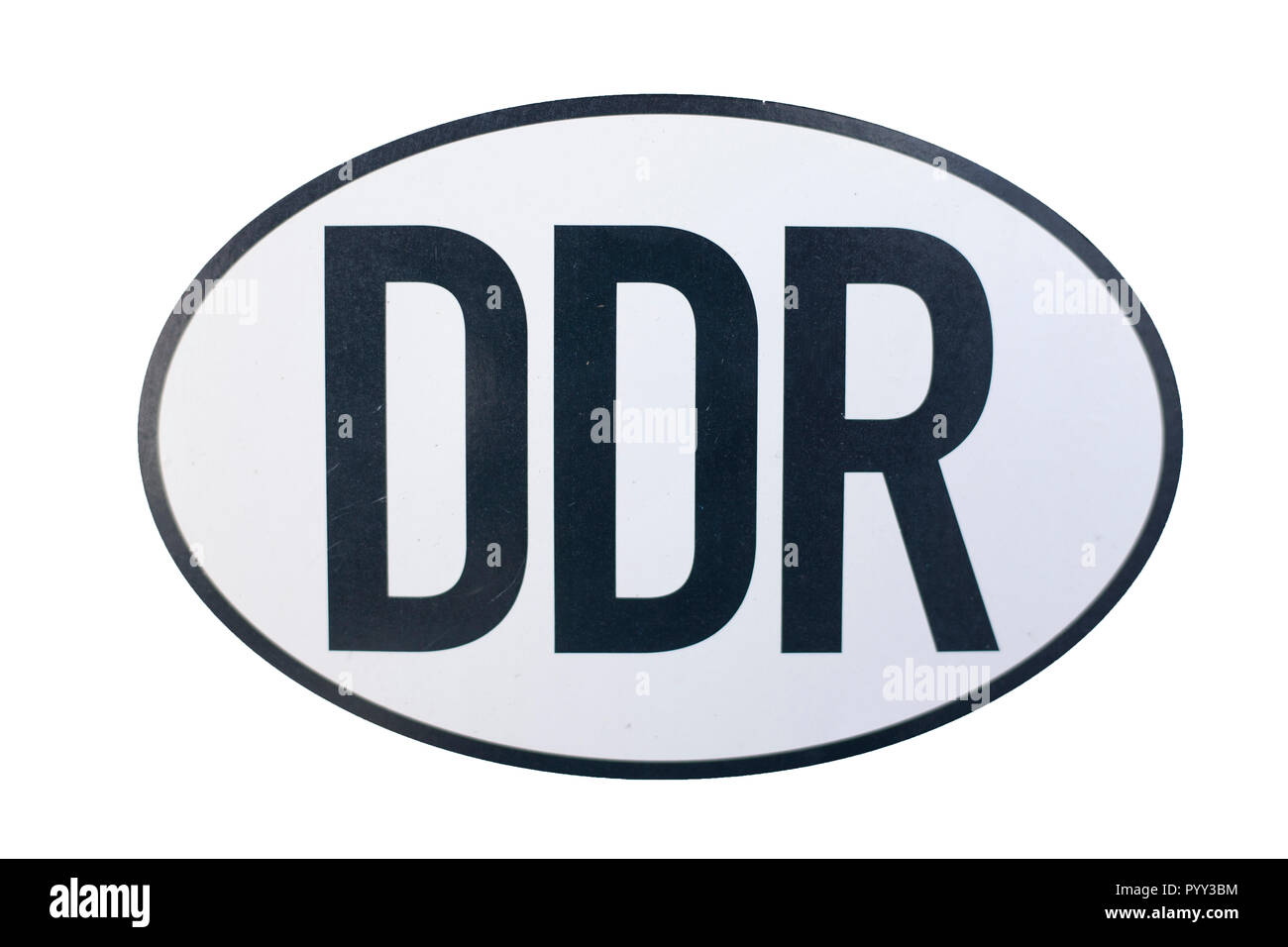 Alte DDR Nummernschild, Ländercode, Ausschnitt, Deutschland Stockfoto