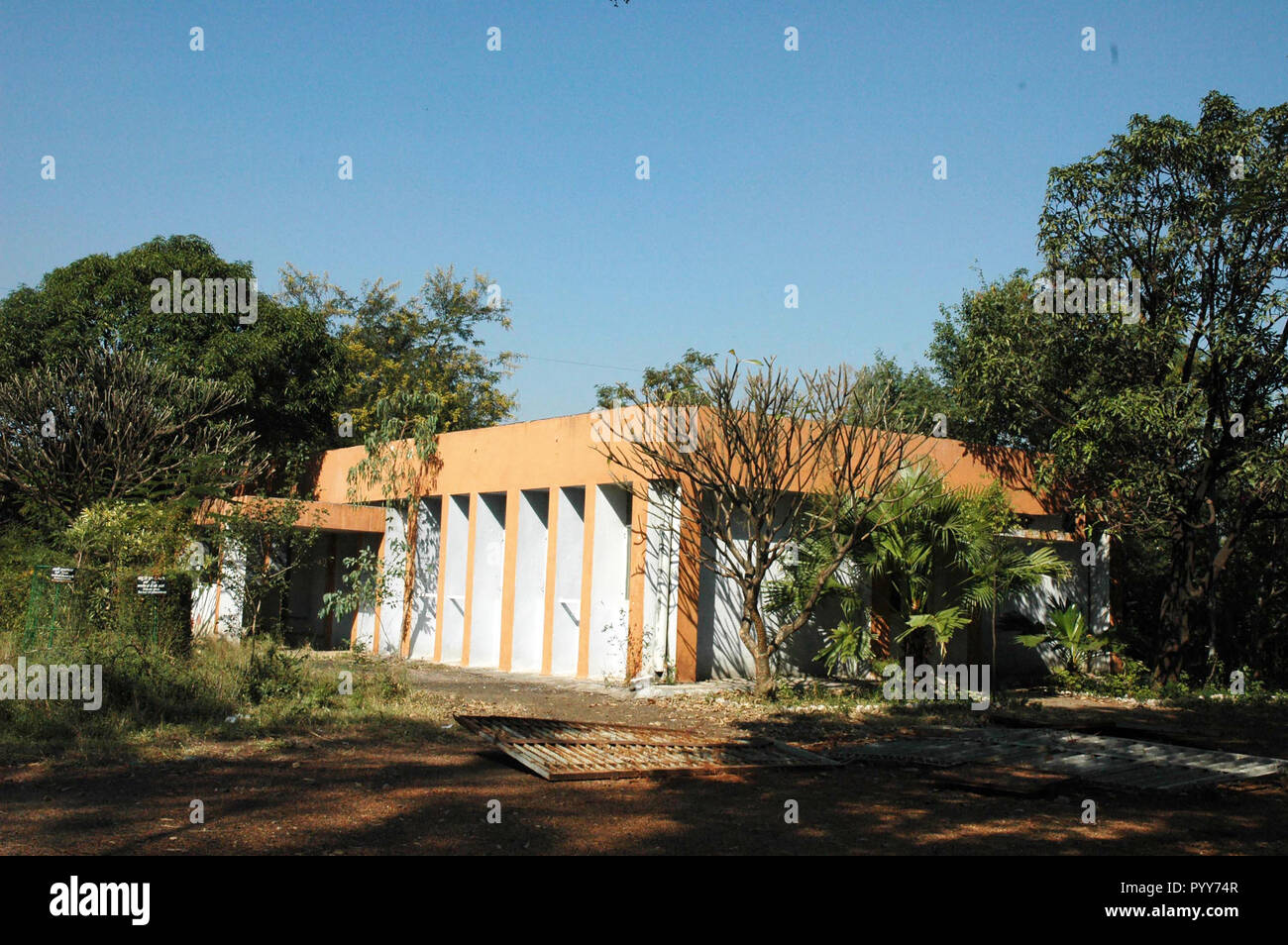 Gebäude, Gas Union Carbide leck Tragödie, Bhopal, Madhya Pradesh, Indien, Asien Stockfoto