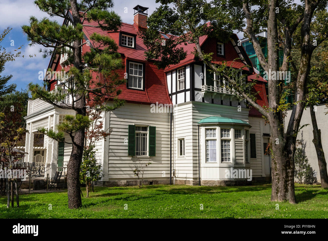 Die George Lalande Haus war einmal in Shinanomachi Tokio Koganei Park entfernt und verschoben auf die Edo Tokyo Open Air Architectural Museum - ein ambitiou Stockfoto