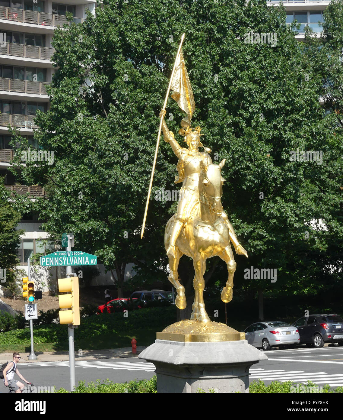 WASHINGTON, D.C., Statue von Jeanne d'Arc von Paul Dubois im Meridian Hill Park. Foto: Tony Gale Stockfoto