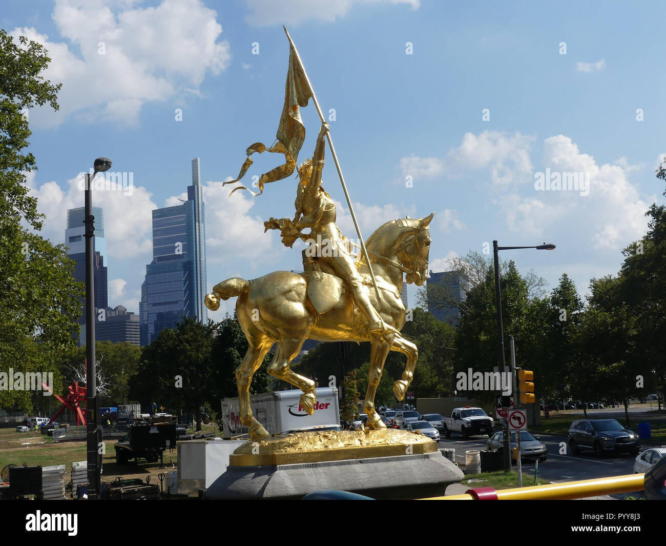 WASHINGTON, D.C., Statue von Jeanne d'Arc von Paul Dubois im Meridian Hill Park. Foto: Tony Gale Stockfoto