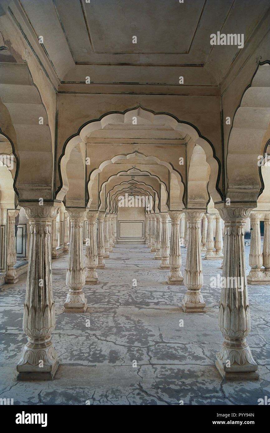 Innenraum der Diwan ICH BIN, Amer Fort, Jaipur, Rajasthan, Indien, Asien Stockfoto