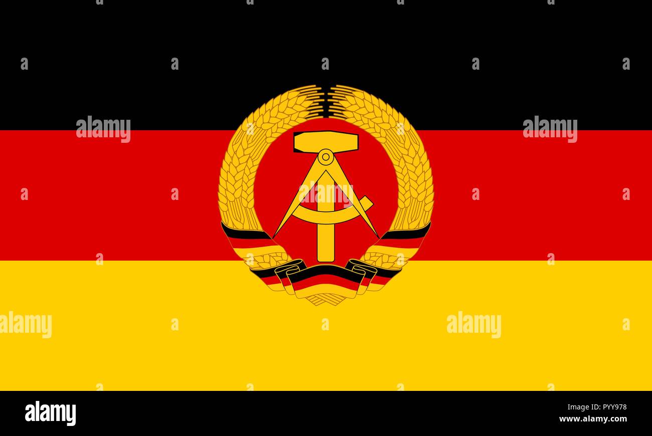 Einfache Fahne von Ostdeutschland. Die richtige Größe, Proportion, Farben. Stock Vektor