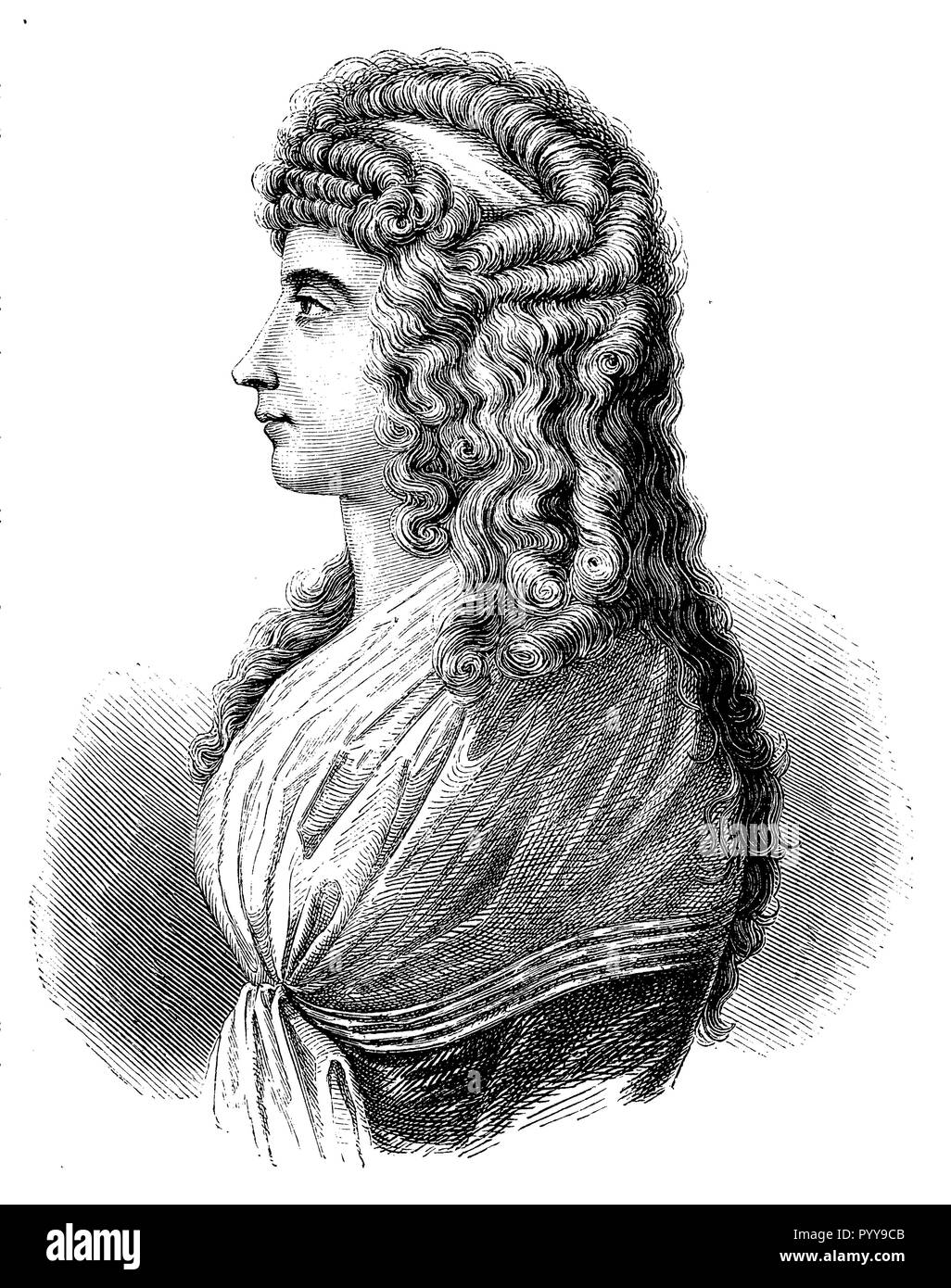 Frau von Stein. Nach einer gleichzeitigen Stiche, 1881 Stockfoto