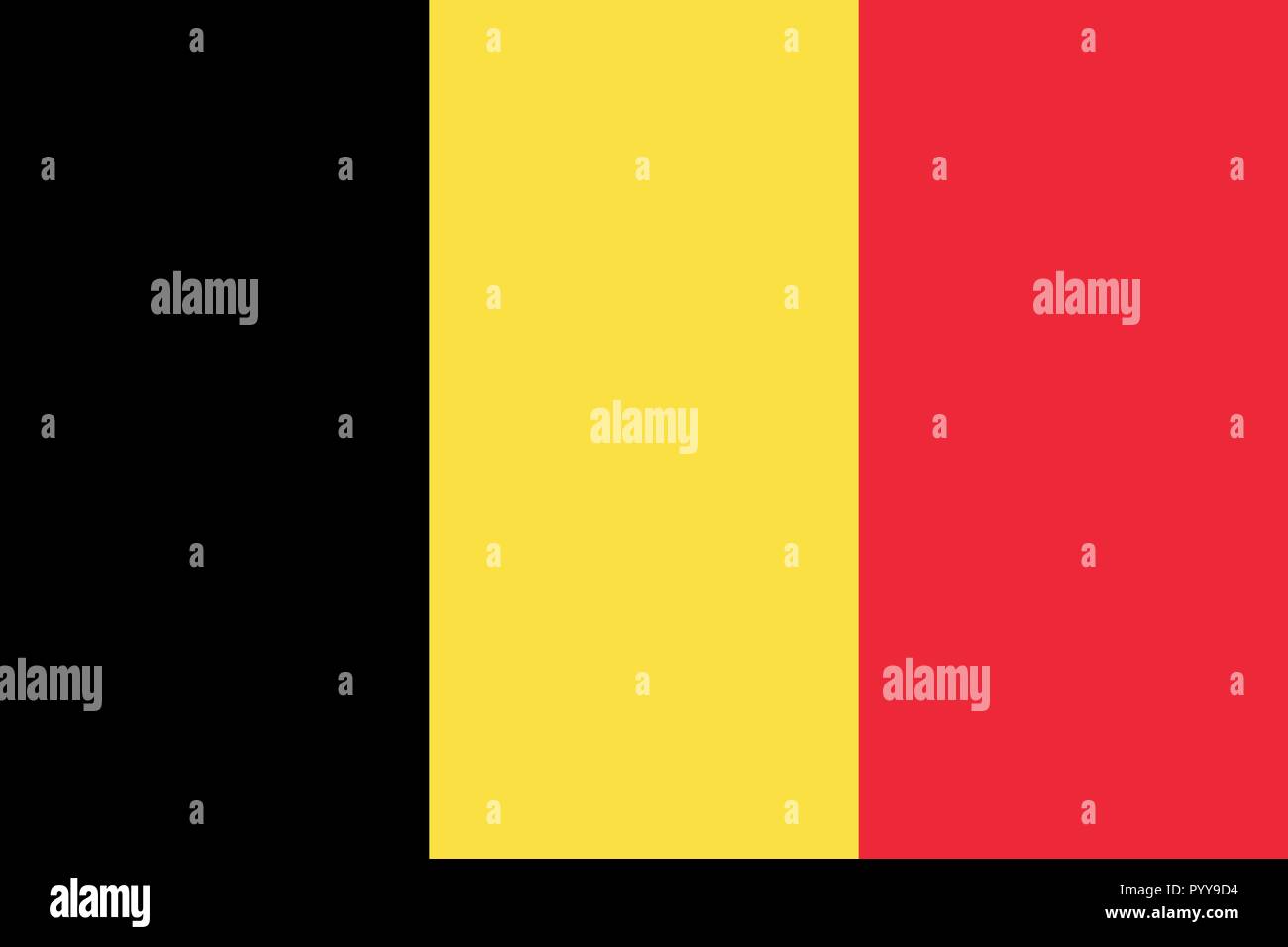 Einfache Flagge von Belgien. Die richtige Größe, Proportion, Farben. Stock Vektor