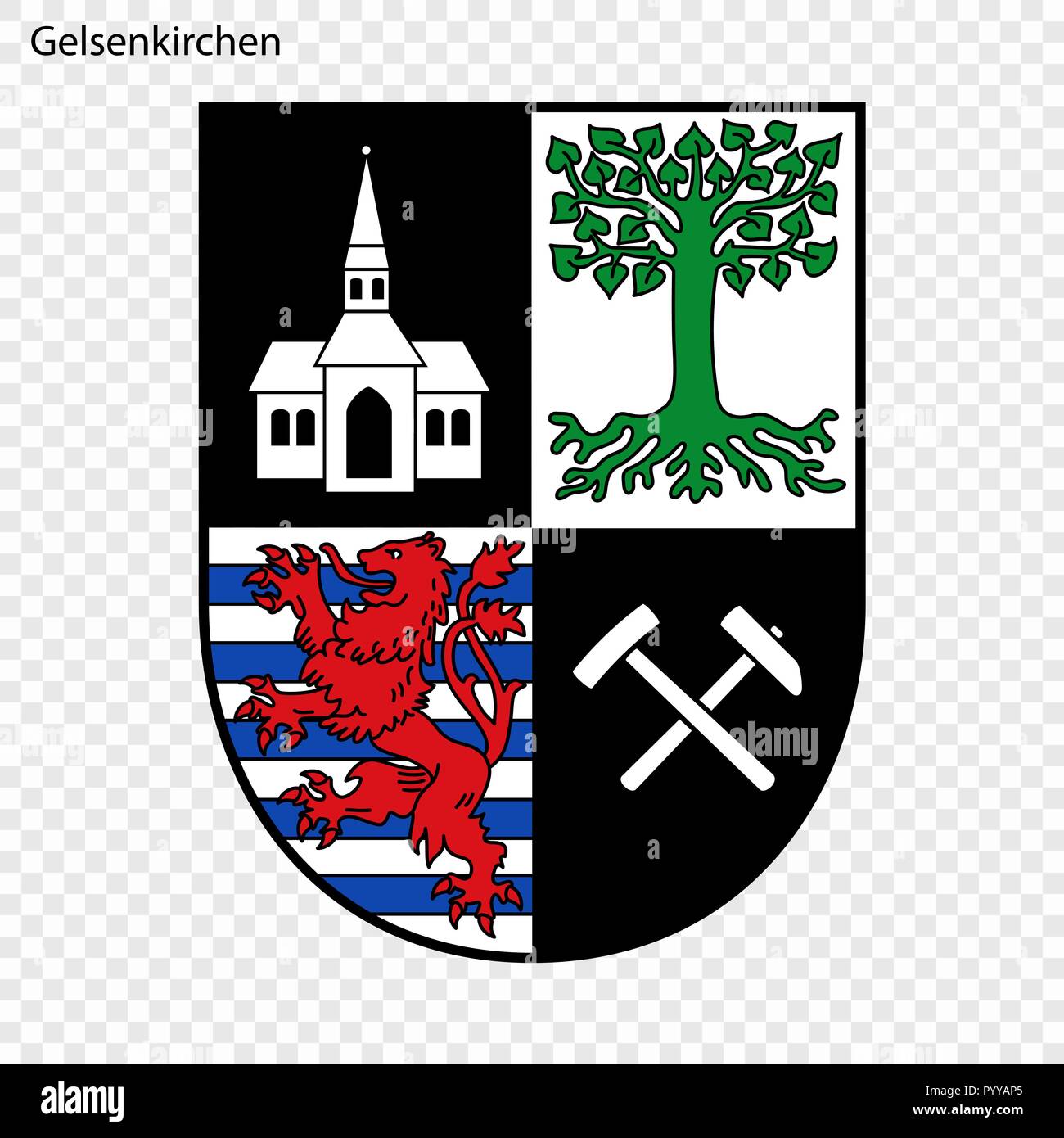 Emblem von Gelsenkirchen. Stadt Deutschlands. Vector Illustration Stock