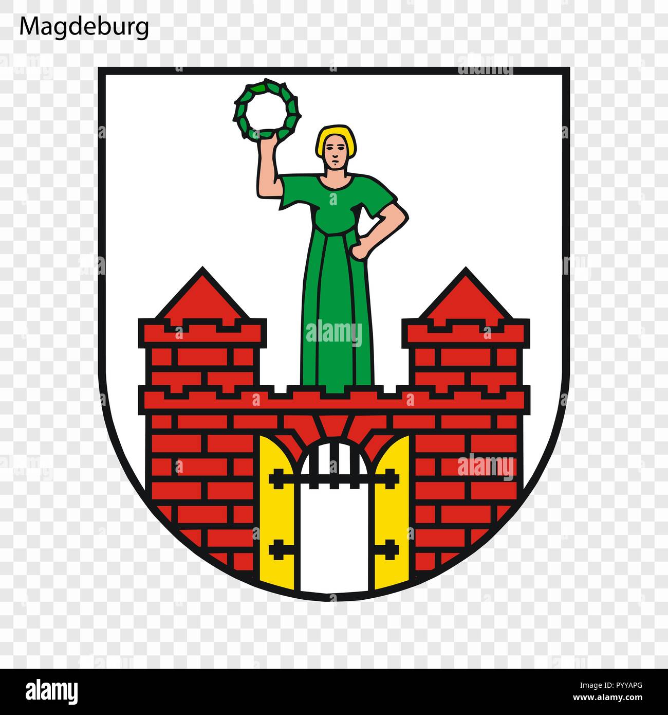 Emblem von Magdeburg. Stadt Deutschlands. Vector Illustration Stock Vektor