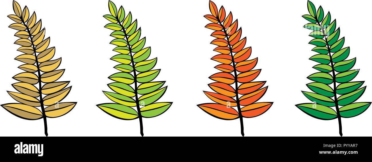 Der Vektor verzweigt. Hand gezeichnet Zweige mit Blättern auf weißem Hintergrund. design Elements verlässt Dekoration Stock Vektor