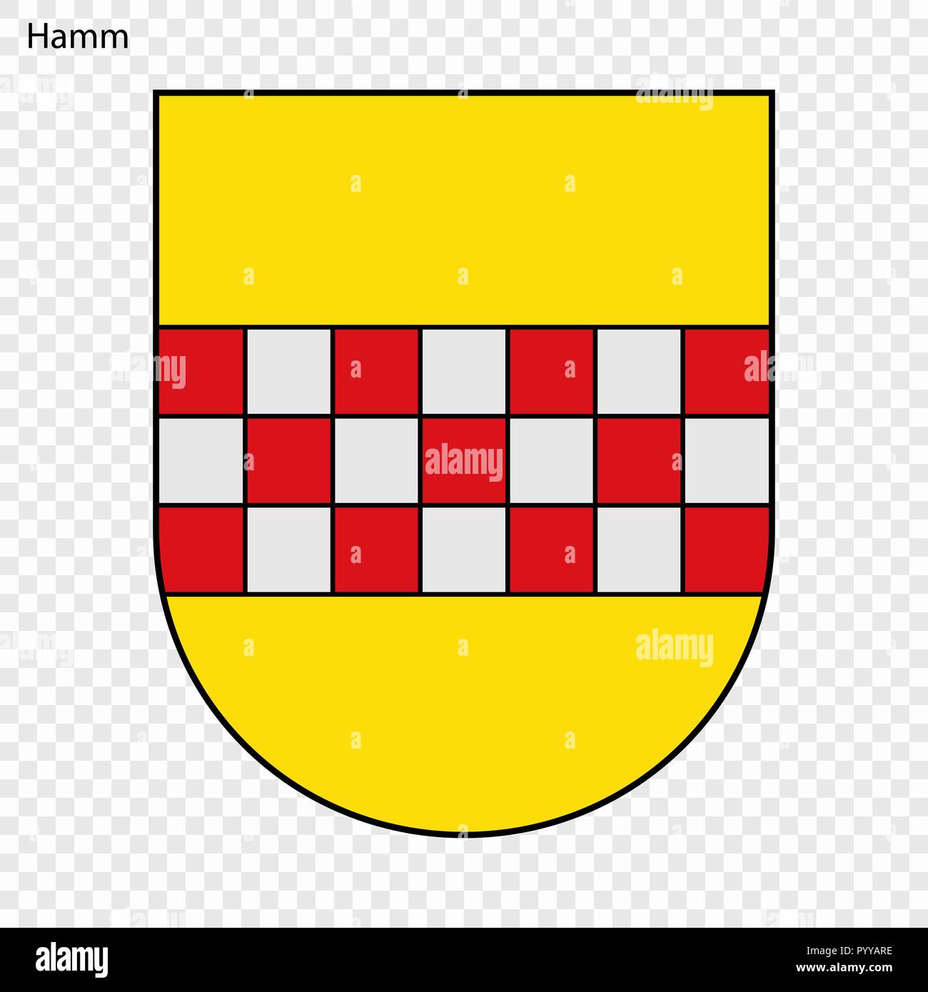 Emblem von Hamm. Stadt Deutschlands. Vector Illustration Stock
