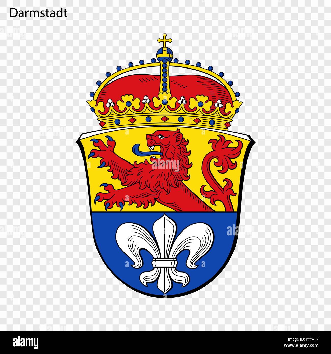Wappen von Darmstadt. Stadt Deutschlands. Vector Illustration Stock Vektor