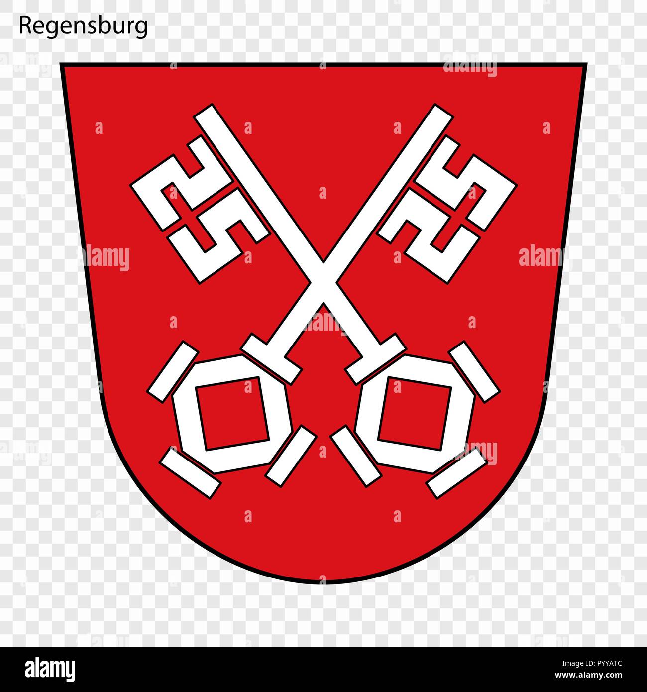 Emblem von Regensburg. Stadt Deutschlands. Vector Illustration Stock Vektor
