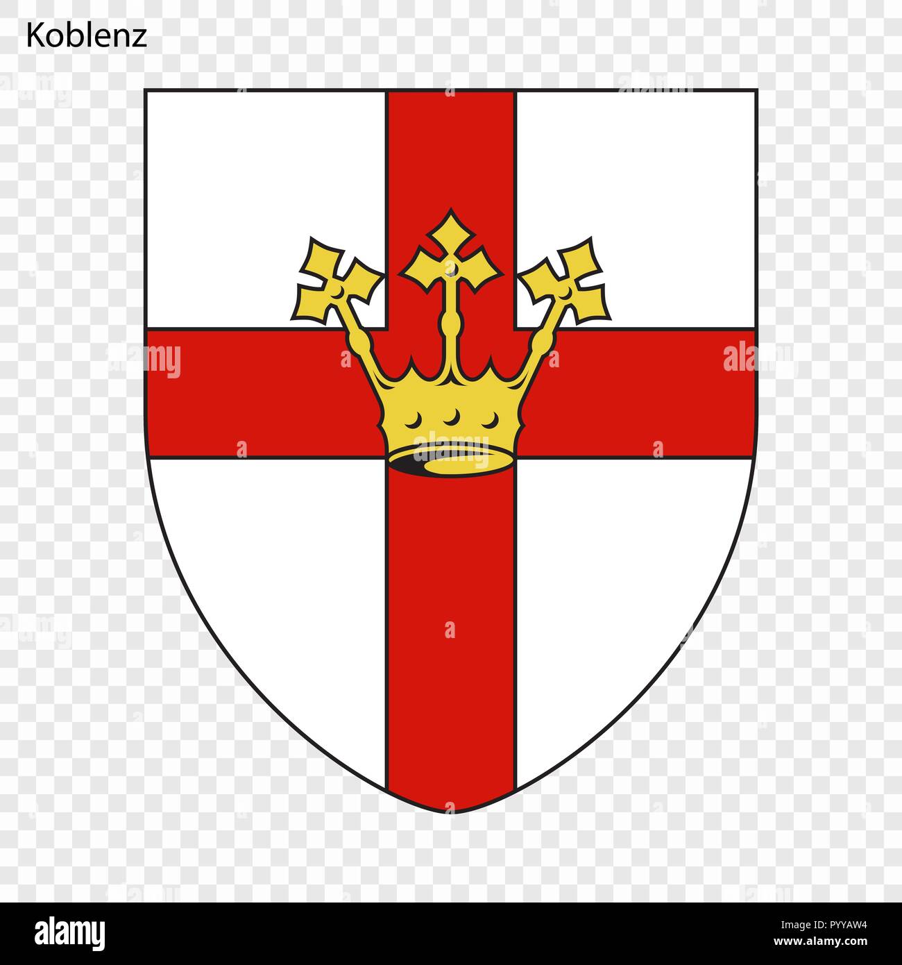 Wappen von Koblenz. Stadt Deutschlands. Vector Illustration Stock Vektor