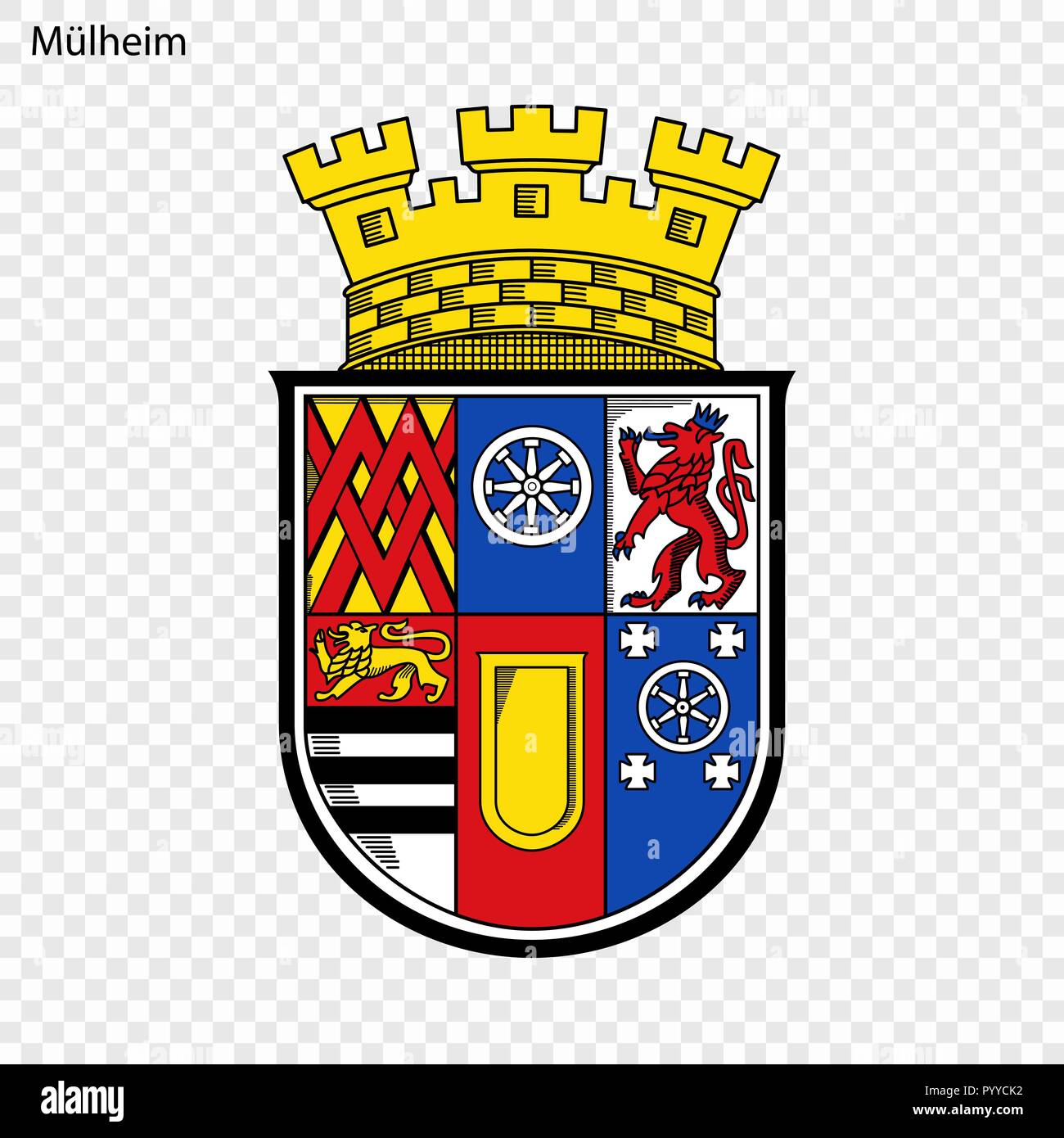 Wappen von Mülheim an der Ruhr. Stadt Deutschlands. Vector Illustration Stock Vektor Wappen von Mülheim an der Ruhr. Stadt Deutschlands. Vector Illustration Stock Vektor