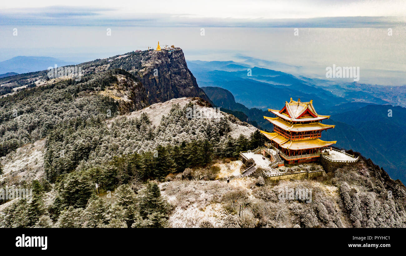 Golden Temple auf Wanfo Peak, guter Lage: Emeishan oder Emei Berg, Provinz Sichuan, China Stockfoto