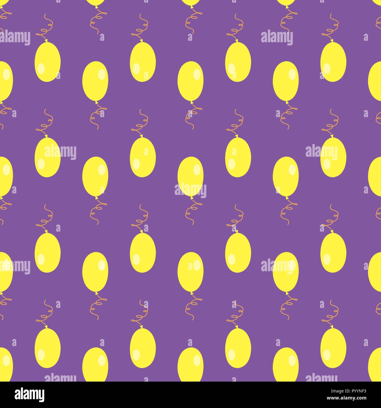 Lila gelb Luftballons nahtlose Muster Stock Vektor