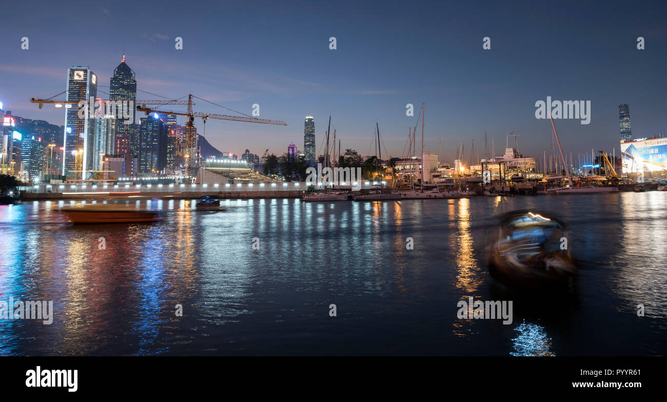 Causeway Bay Typhoon Shelter und Marina, Hongkong, China. Stockfoto