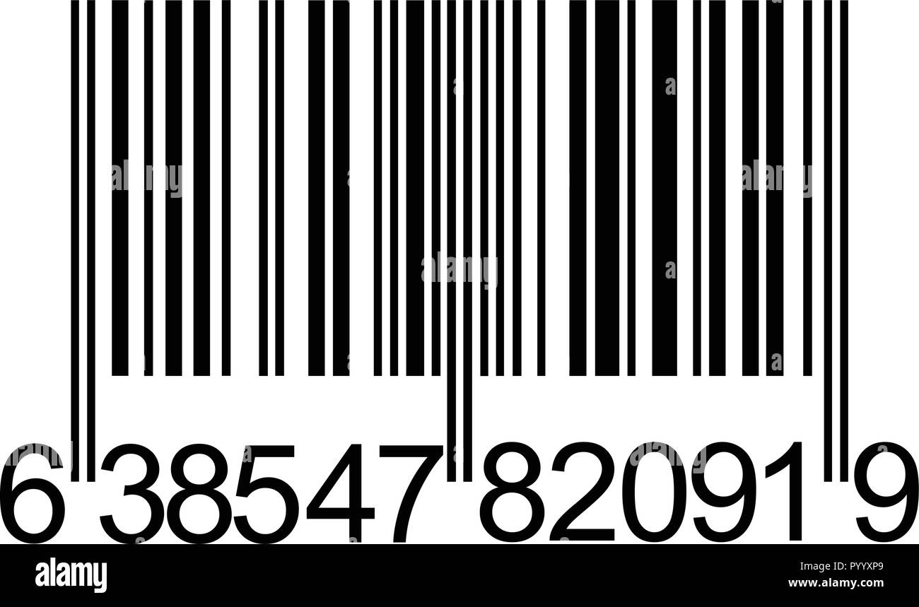 Digitale einzigartige Bar Code das Symbol des Konsums Stock Vektor