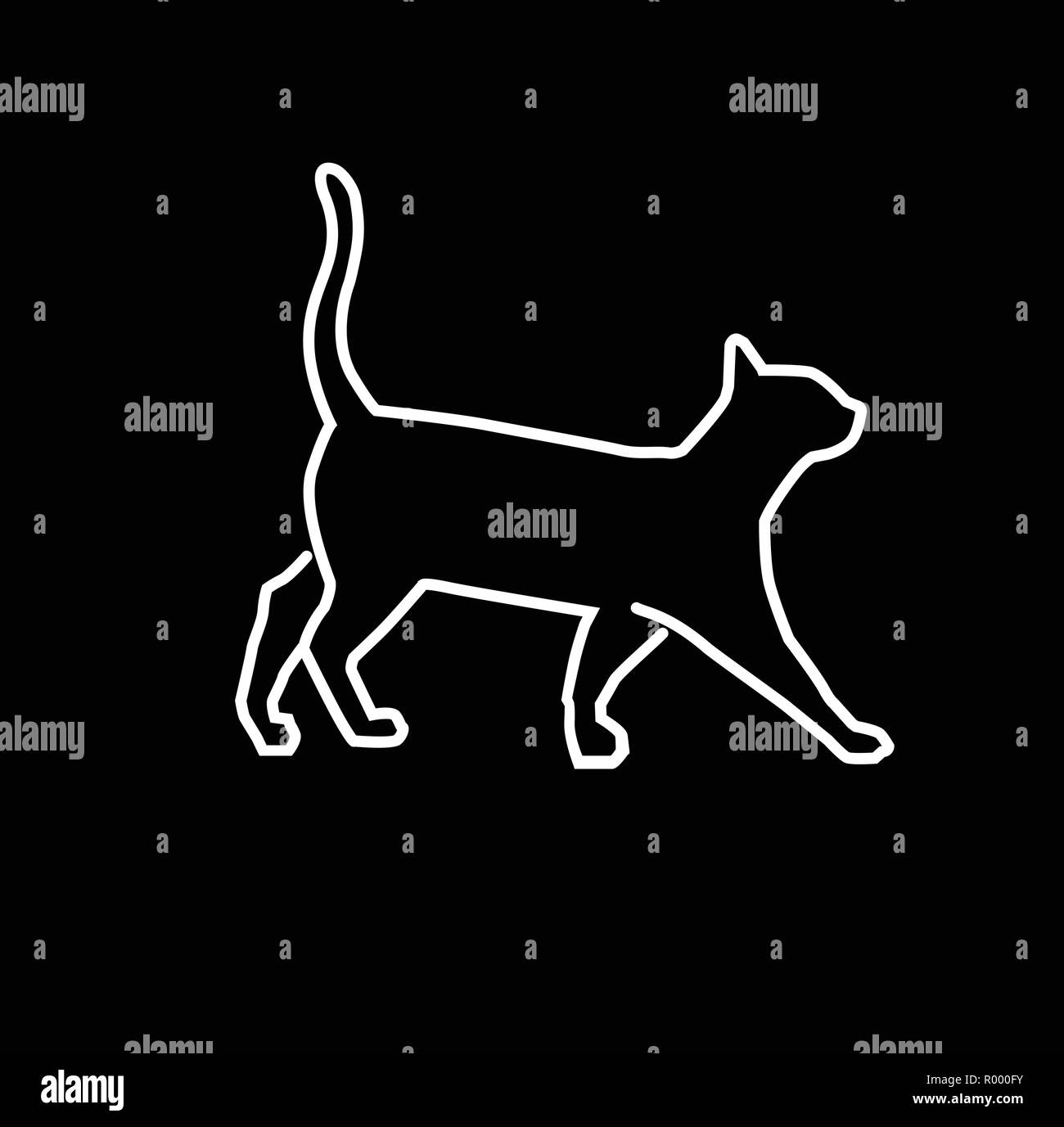 Einfache Gliederung Abbildung cat Vektor Stock Vektor