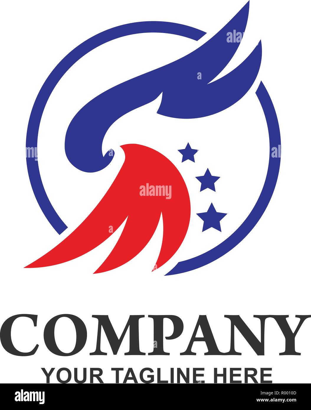 Adler Kopf mit Kreis logo Vorlage, Hawk Maskottchen Grafik, kreative und moderne Eagle bird logo Vektor Stock Vektor