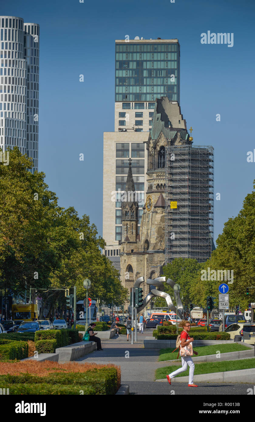 Imperial Wilhelm - Kirche, Tauentzien, Charlottenburg, Berlin, Deutschland, Kaiser-Wilhelm-Gedächtniskirche, Deutschland Stockfoto