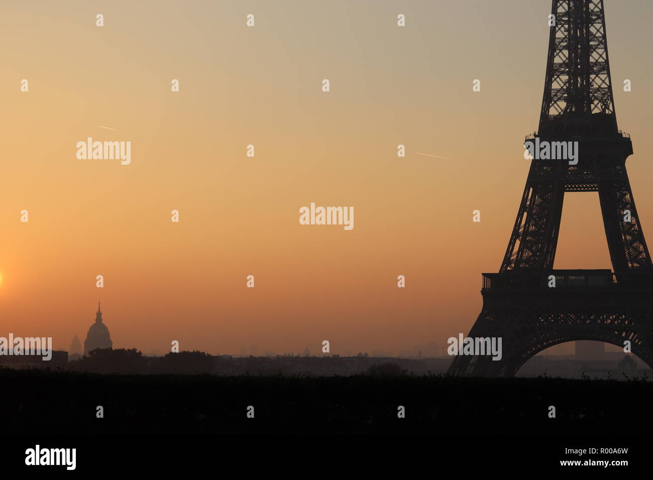 Paris sunrise im Trocadero Stockfoto