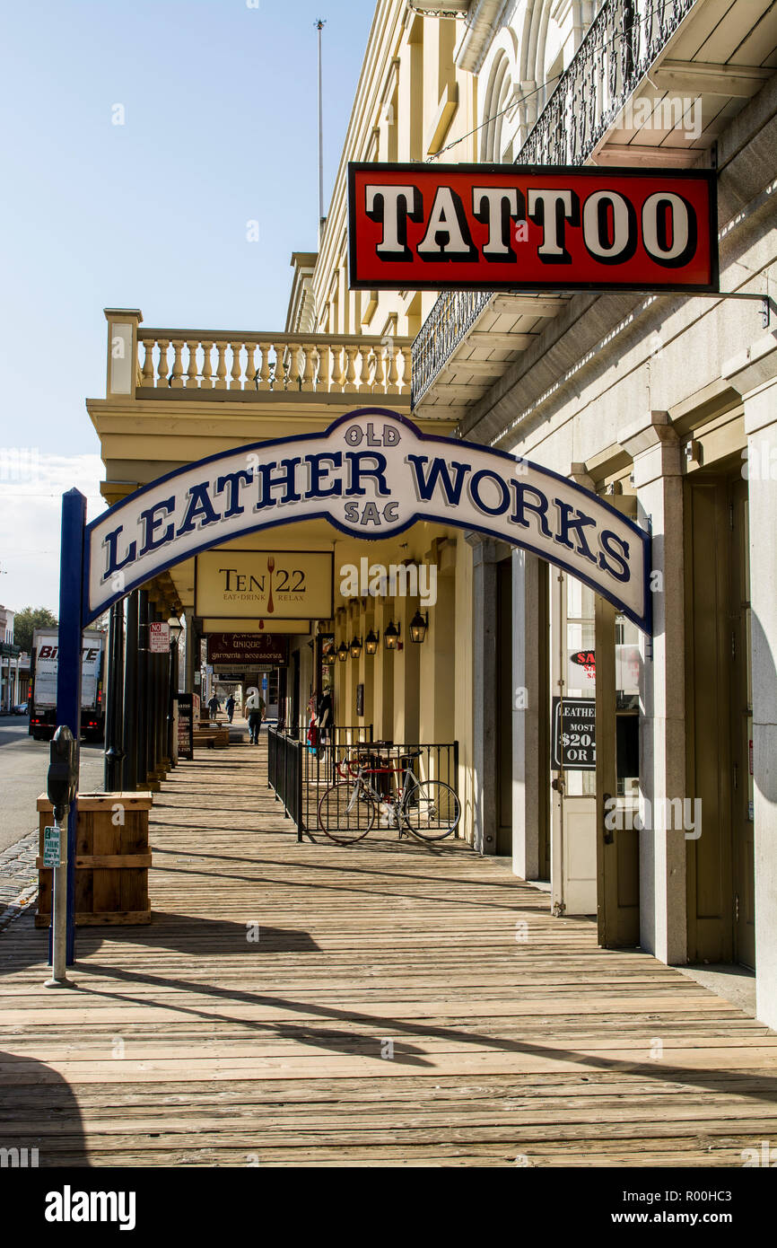 Altstadt von Sacramento State Historic Park, alte historische Zentrum von Sacramento, Sacramento, Kalifornien. Stockfoto