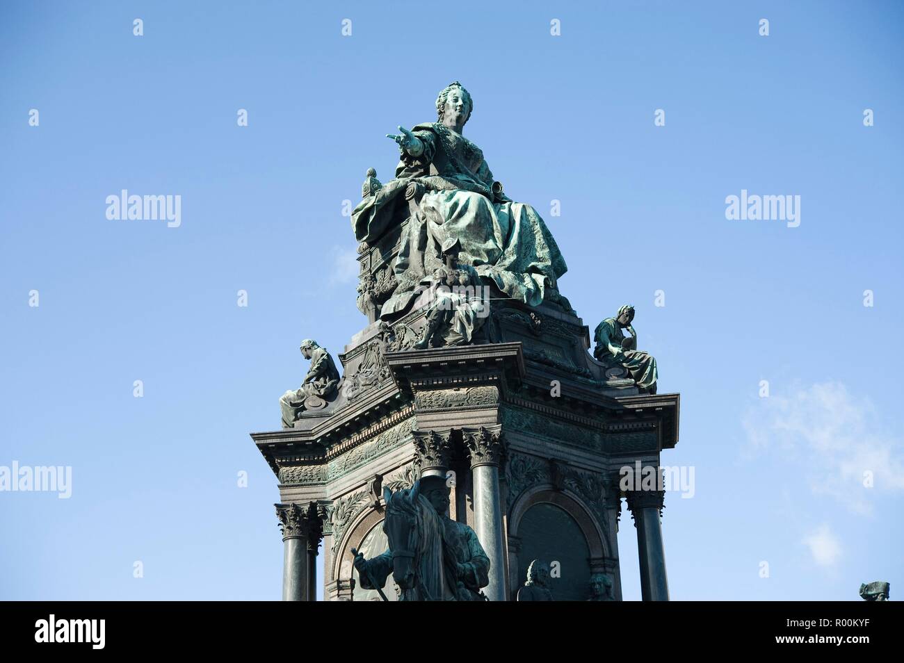 Wien, das Denkmal Maria Theresia von Caspar von Zumbusch und Carl von Hasenauer, 1888-Wien, Maria Theresia Denkmal Stockfoto