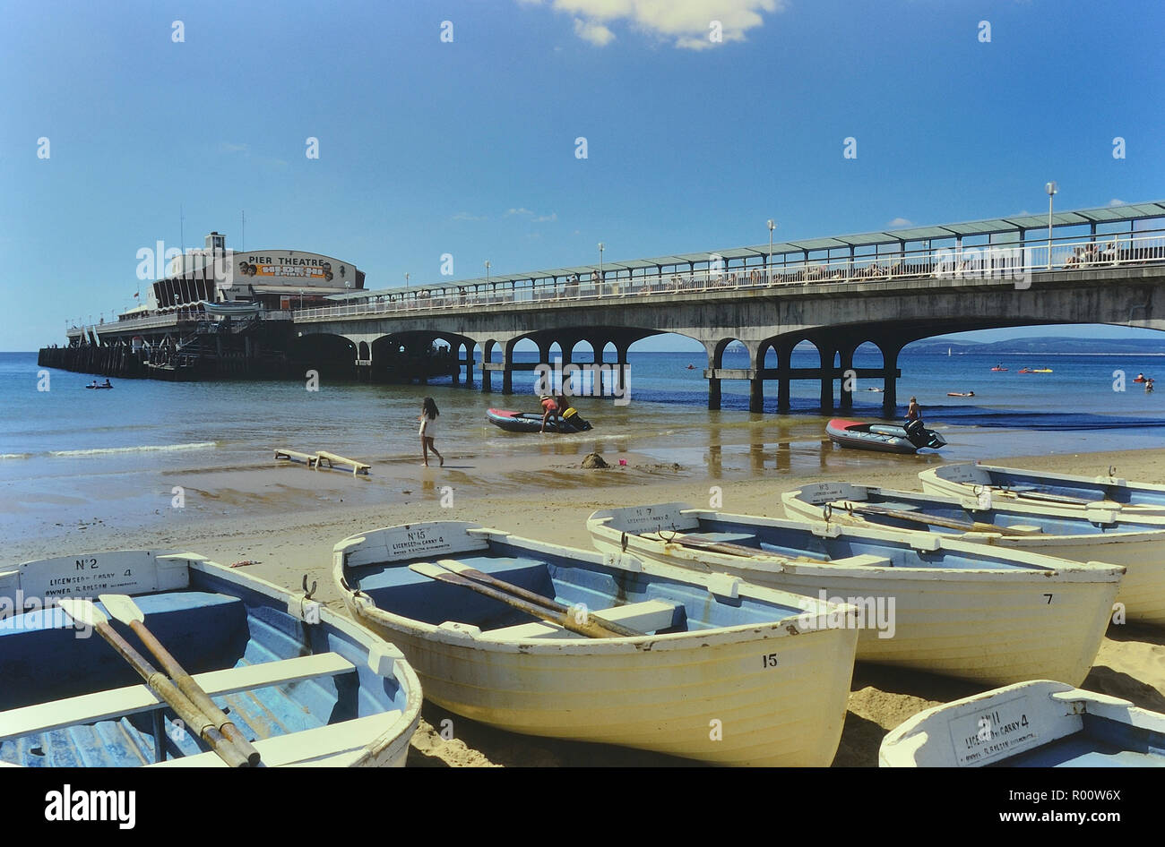 Pier von Bournemouth, Dorset, England, UK. Ca. 80er Stockfoto