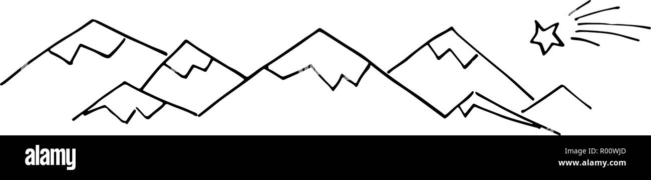 Berge doodle Stil Stock Vektor