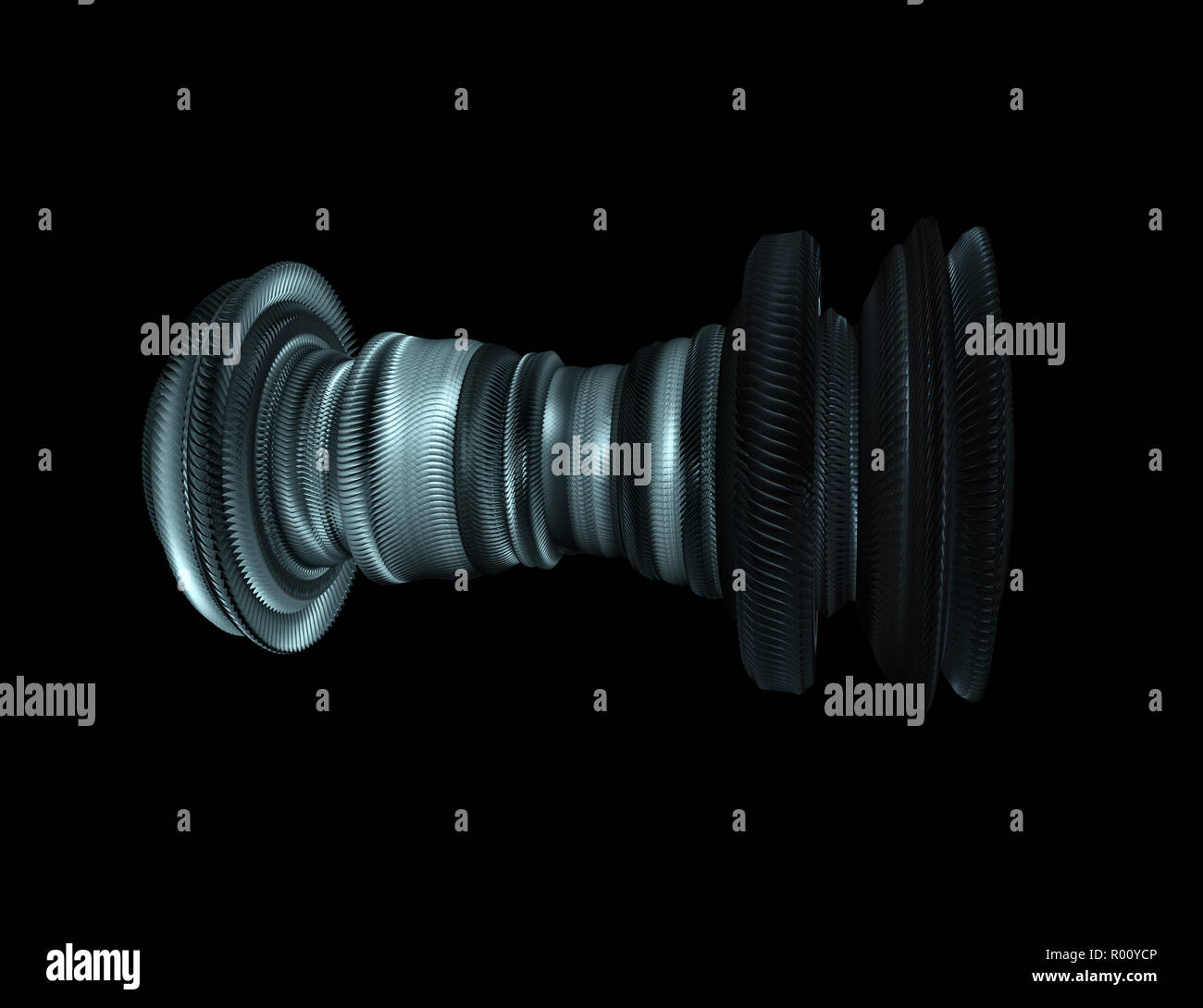 Stahl geschmiedet Generator Welle für den Schiffbau, die thermische Stromerzeugung, Hydro, Schwerindustrie, Maschinenbau, 3D-Rendering Stockfoto