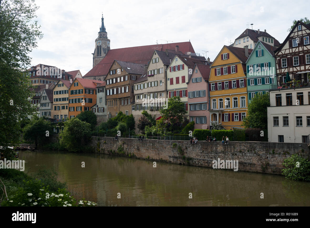 Tübingen, Deutschland, Neckar und Altstadt Stockfoto