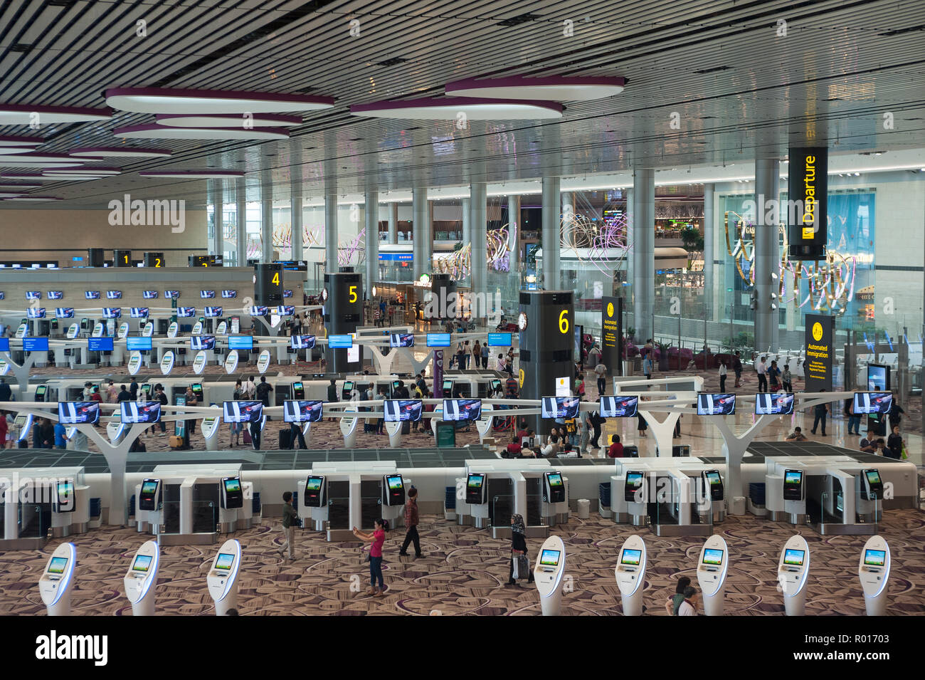 Singapur, Republik Singapur, neues Terminal 4 am Flughafen Changi Stockfoto