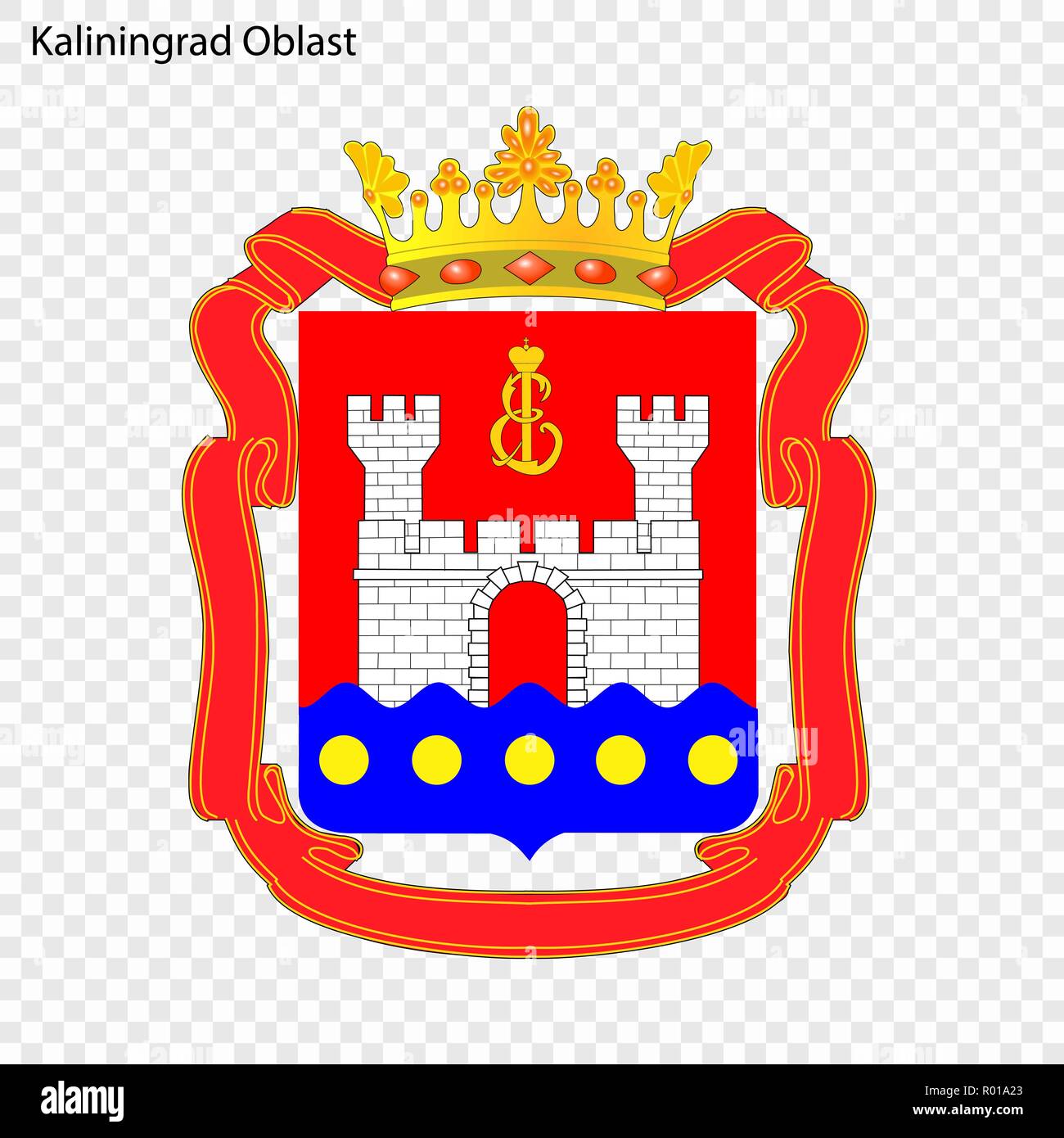 Emblem der Oblast Kaliningrad, Russland Stock Vektor