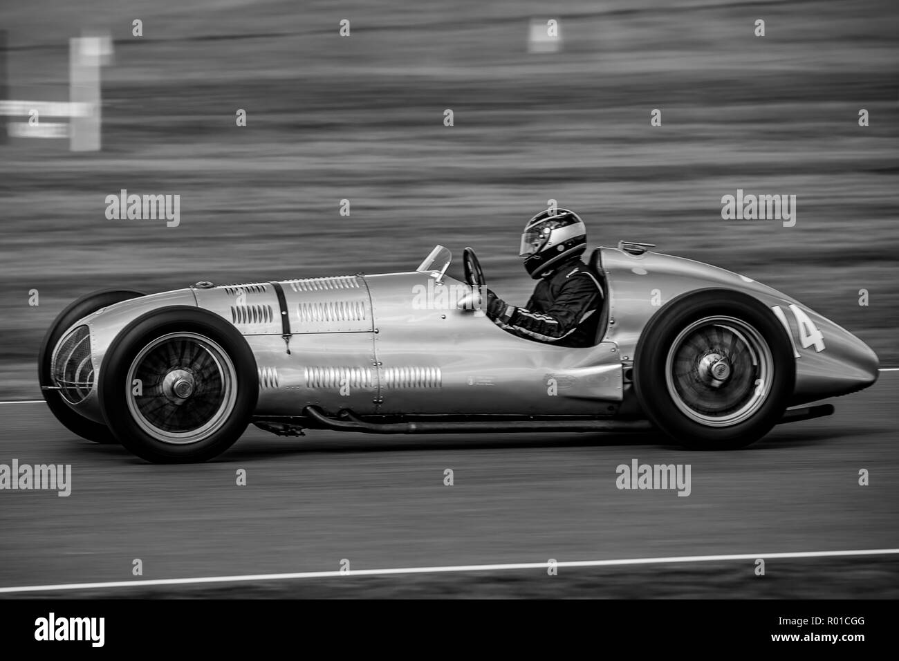 1938 ERA E-Typ GP 1 Fahrer Duncan Ricketts Stockfoto