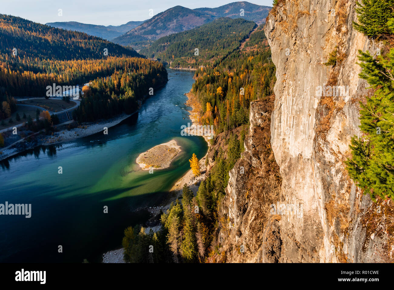 Pend Oreille River an der Grenze Damm im Nordosten von Washington State. USA. Stockfoto