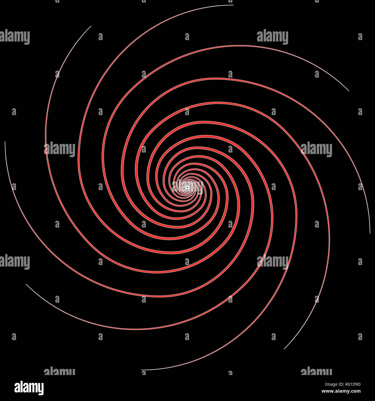 Abstrakt rot Spirale Symbol auf schwarzem Hintergrund-Vektor Stock Vektor