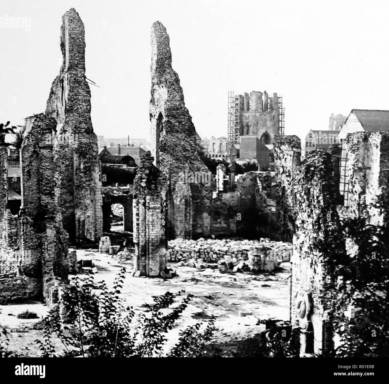 Ypern Ruinen während des Ersten Weltkriegs Stockfoto