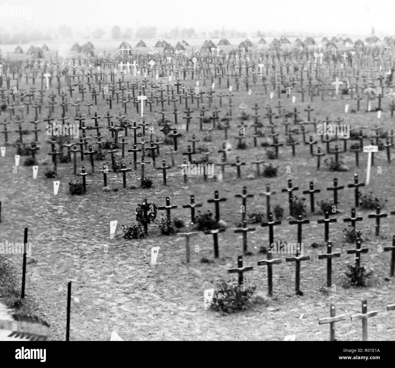 Irische Farm Friedhof Ypres während des Ersten Weltkrieges Stockfoto