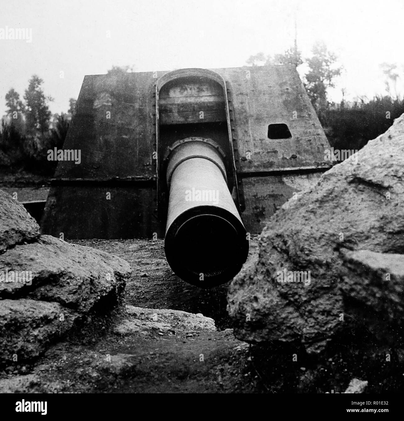 Big Berthas deutsche Waffe während des Ersten Weltkriegs Stockfoto