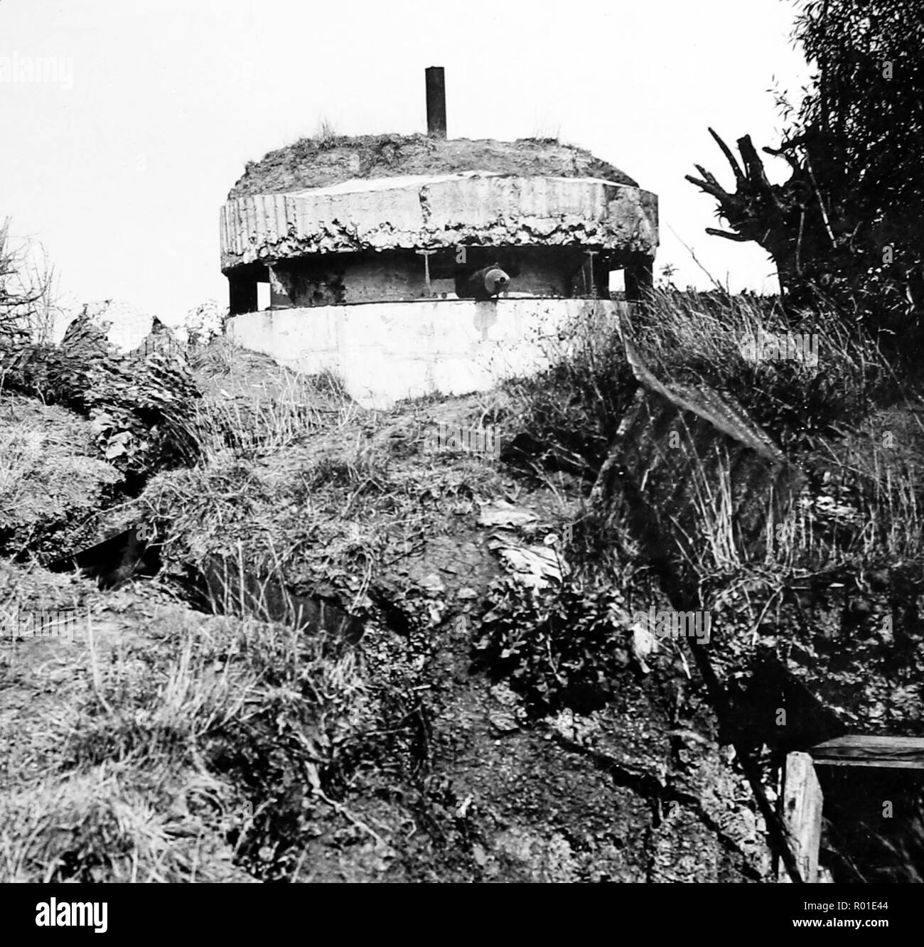Deutsche Bunker bei Builecourt während des Ersten Weltkriegs Stockfoto