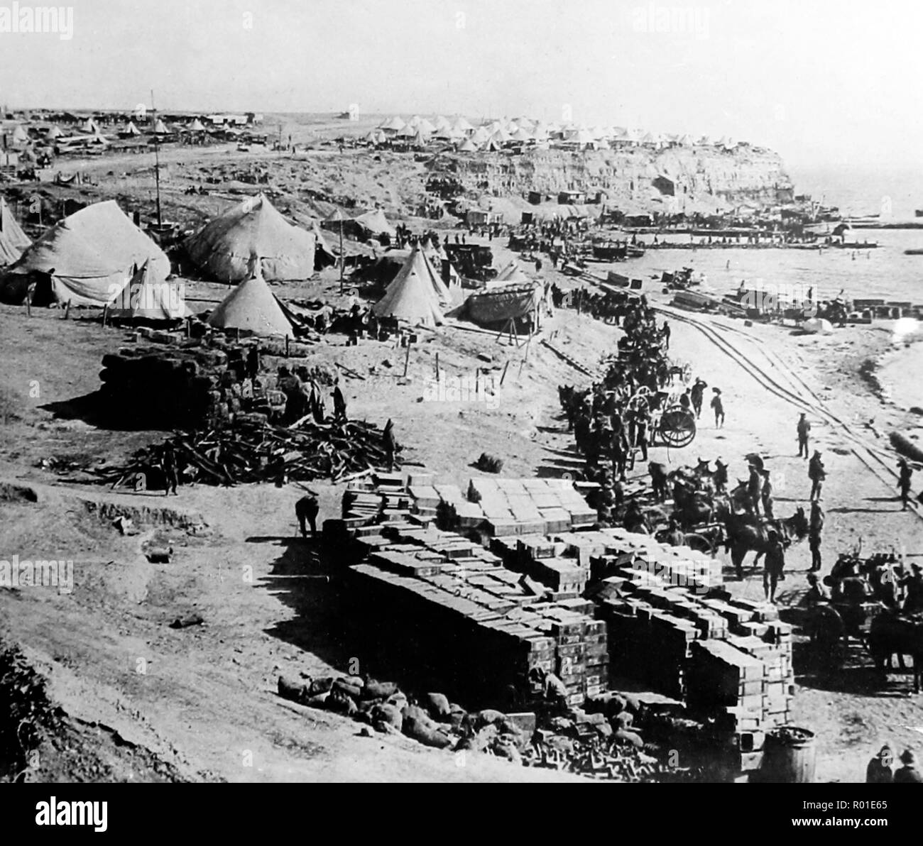 W Strand von Gallipoli während des Ersten Weltkriegs Stockfoto