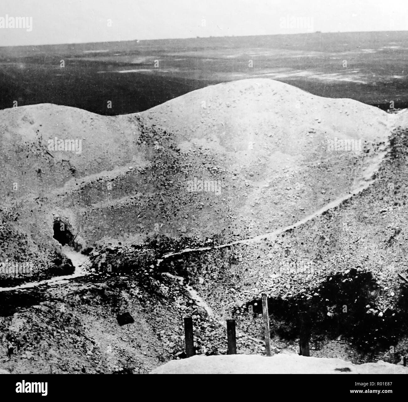 Eine mine Krater im La Boiselle an der Somme während des Ersten Weltkriegs Stockfoto