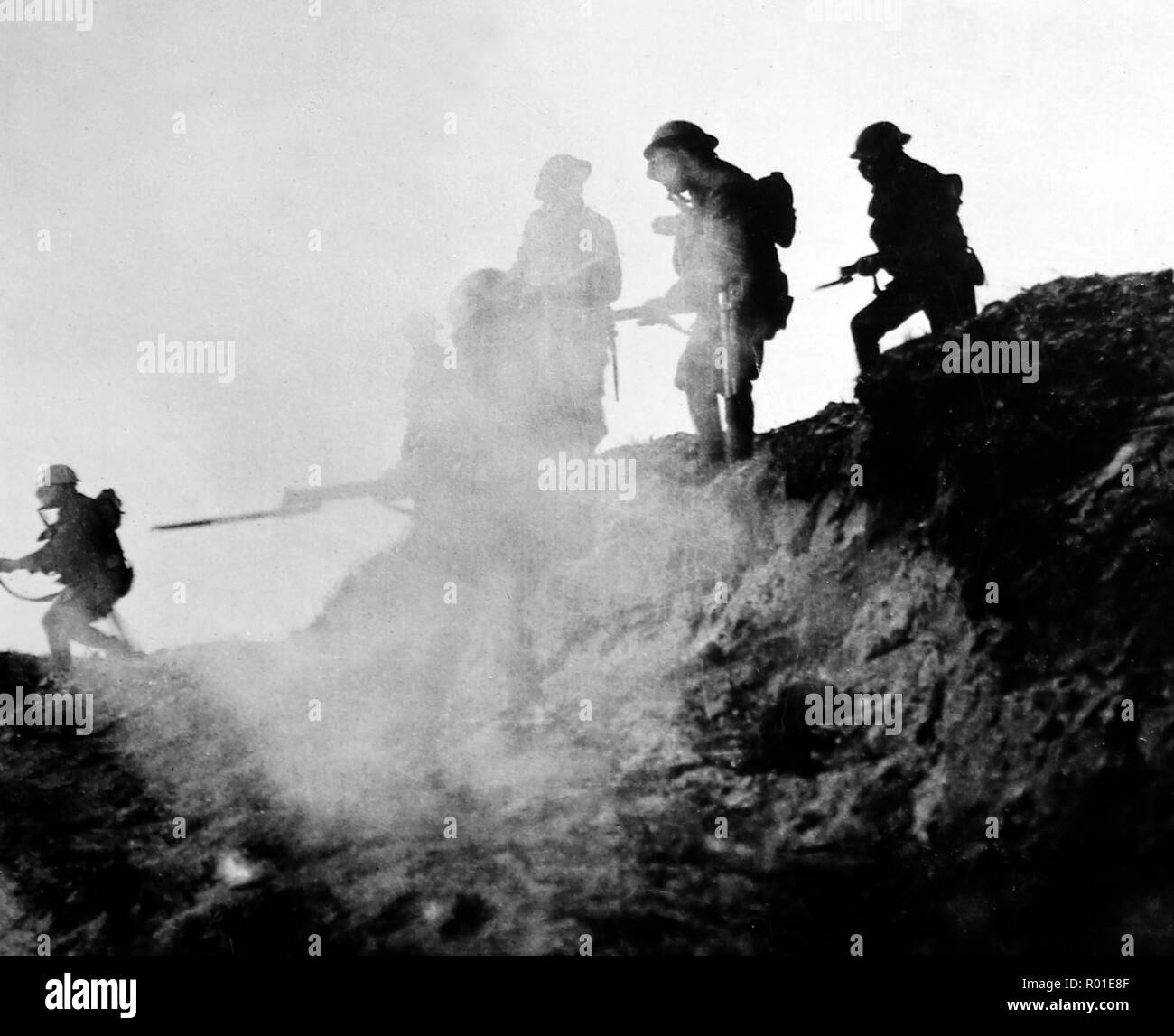 Gas an Serre und Thiepval während des Ersten Weltkrieges Stockfoto